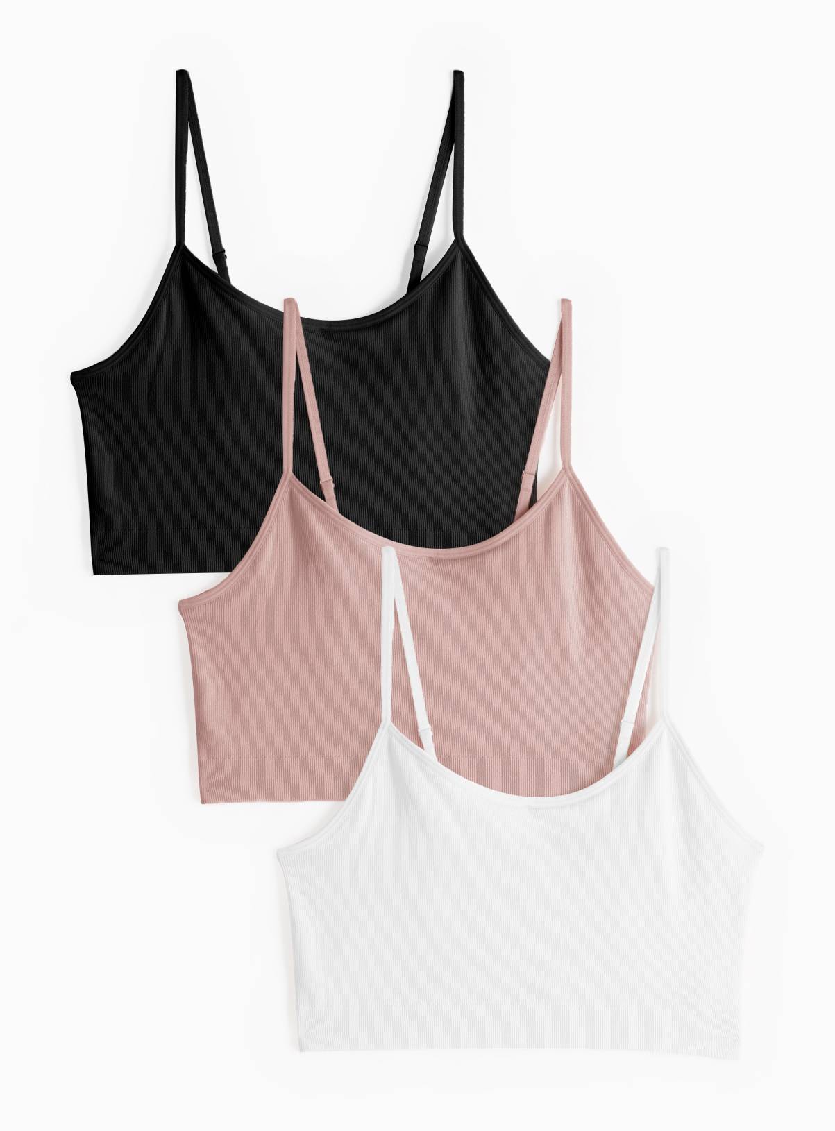 Seamfree Ribbed Crop Top 3 Pack S - Image 1